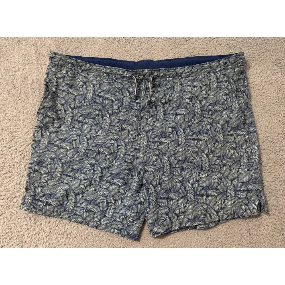 Peter Millar Swim Trunks Mens XL Leaves Geometric Print Lined‎ Pockets